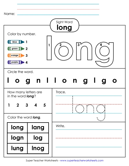 Worksheet 4: Long Worksheet 4: Long