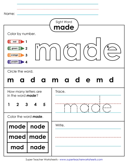 Worksheet 4: Made Worksheet 4: Made