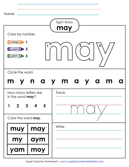 Worksheet 4: May Worksheet 4: May