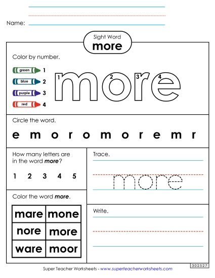 Worksheet 4: More Worksheet 4: More