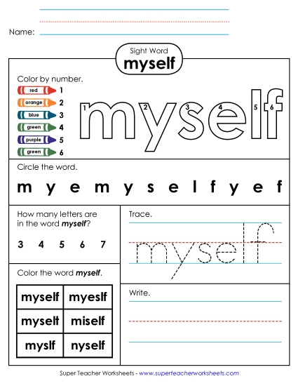 Worksheet 4: Myself