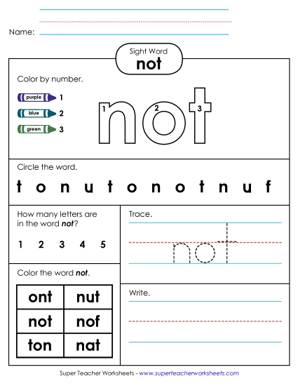 Worksheet 4: Not Worksheet 4: Not