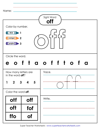 Worksheet 4: Off Worksheet 4: Off