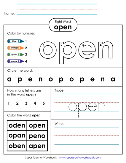 Worksheet 4: Open Worksheet 4: Open