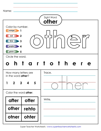 Worksheet 4: Other Worksheet 4: Other