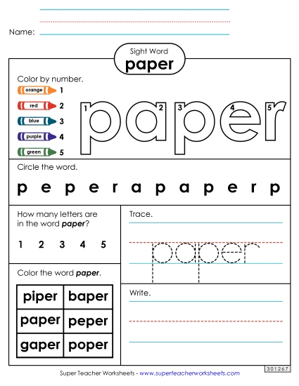 Worksheet 4: Paper Worksheet 4: Paper