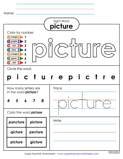 Worksheet 4: Picture Worksheet 4: Picture
