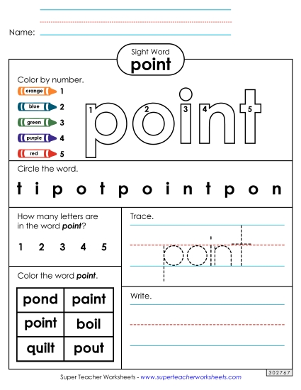Worksheet 4: Point Worksheet 4: Point