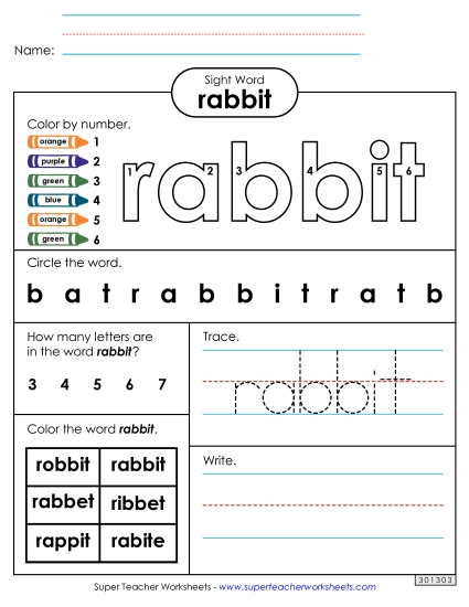 Worksheet 4: Rabbit Worksheet 4: Rabbit