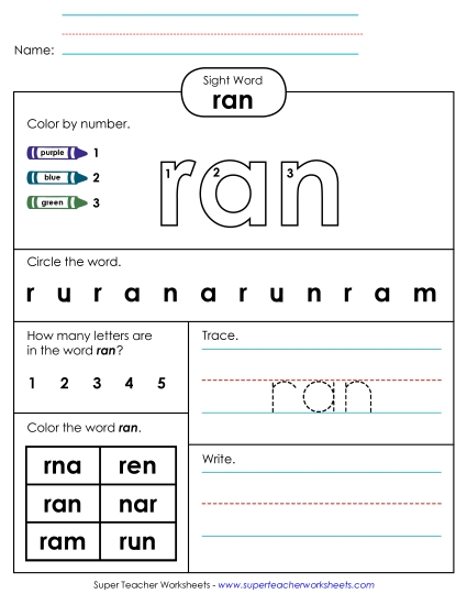 Worksheet 4: Ran Worksheet 4: Ran