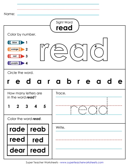 Worksheet 4: Read
