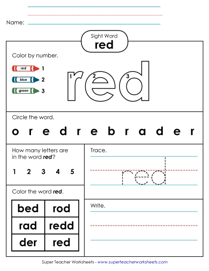 Worksheet 4: Red