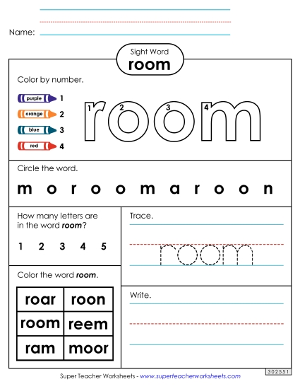 Worksheet 4: Room Worksheet 4: Room