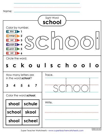 Worksheet 4: School Worksheet 4: School