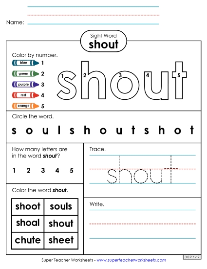Worksheet 4: Shout Worksheet 4: Shout