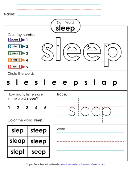 Worksheet 4: Sleep Worksheet 4: Sleep