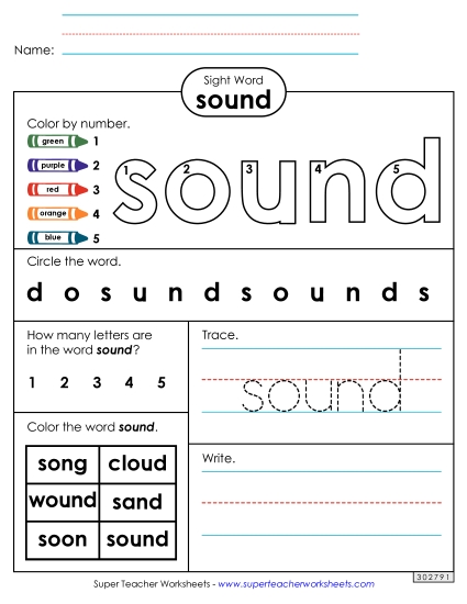 Worksheet 4: Sound Worksheet 4: Sound