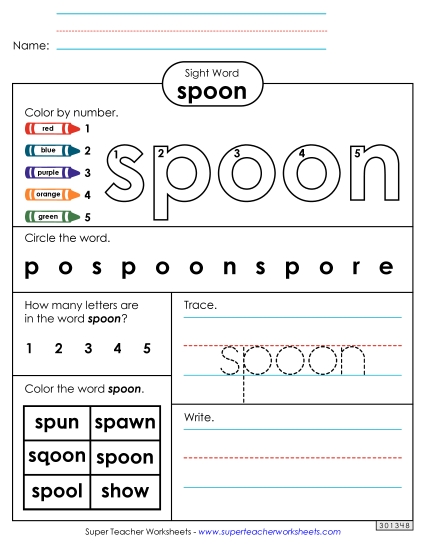 Worksheet 4: Spoon Worksheet 4: Spoon