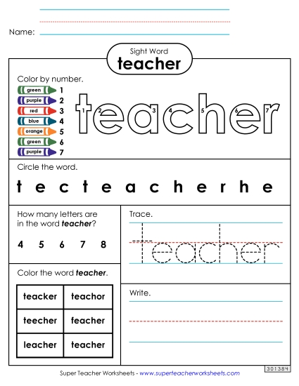 Worksheet 4: Teacher Worksheet 4: Teacher