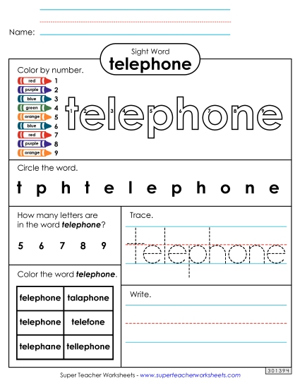 Worksheet 4: Telephone Worksheet 4: Telephone