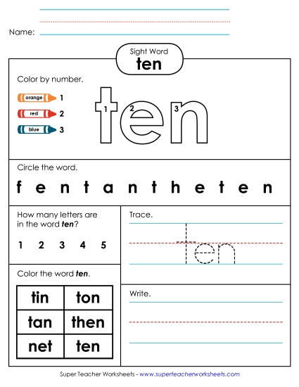 Worksheet 4: Ten