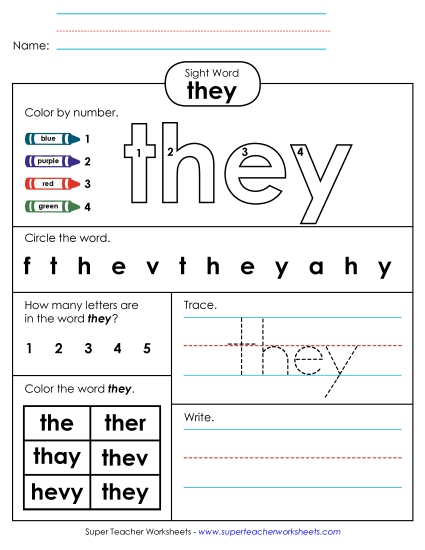 Worksheet 4: They Worksheet 4: They