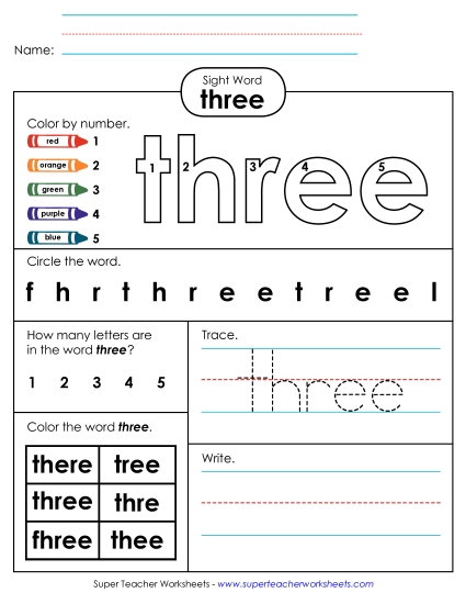 Worksheet 4: Three Worksheet 4: Three