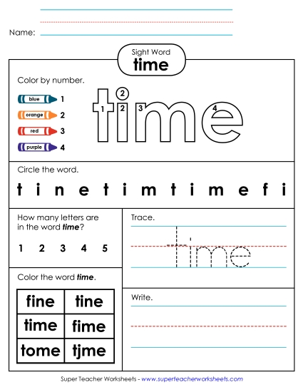 Worksheet 4: Time Worksheet 4: Time