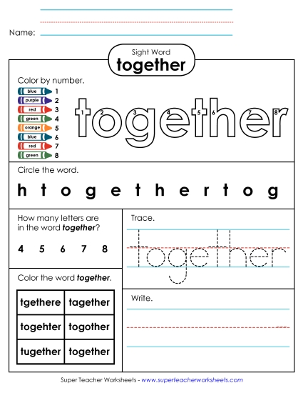 Worksheet 4: Together Worksheet 4: Together