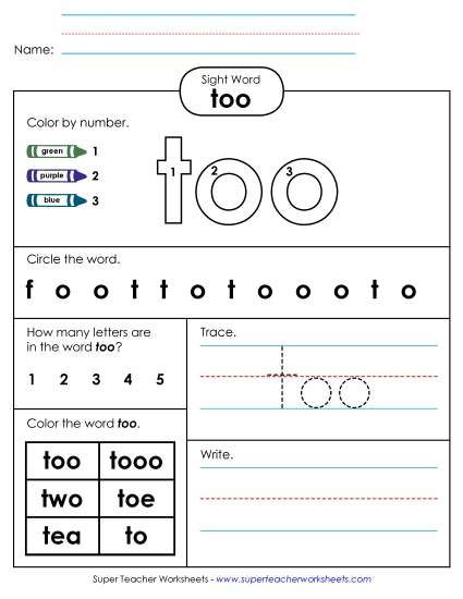 Worksheet 4: Too Worksheet 4: Too