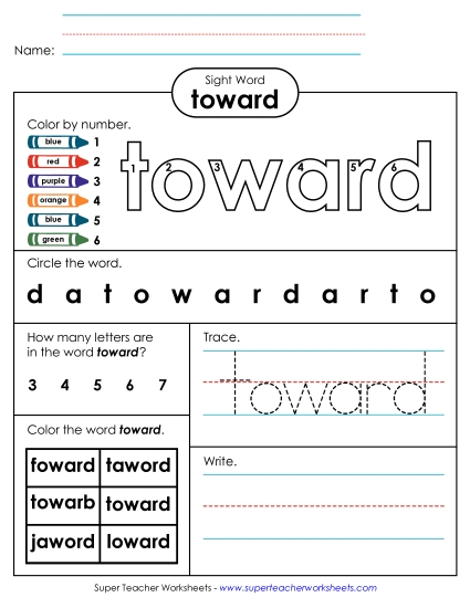 Worksheet 4: Toward Worksheet 4: Toward