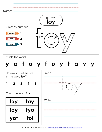 Worksheet 4: Toy Worksheet 4: Toy