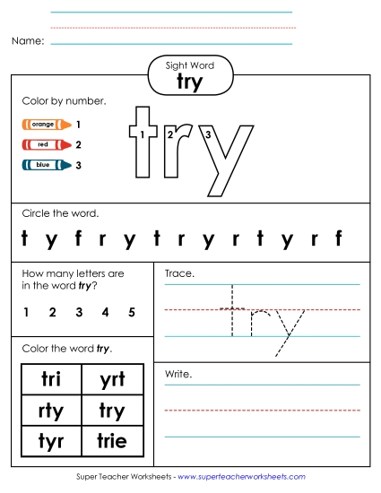 Worksheet 4: Try Worksheet 4: Try