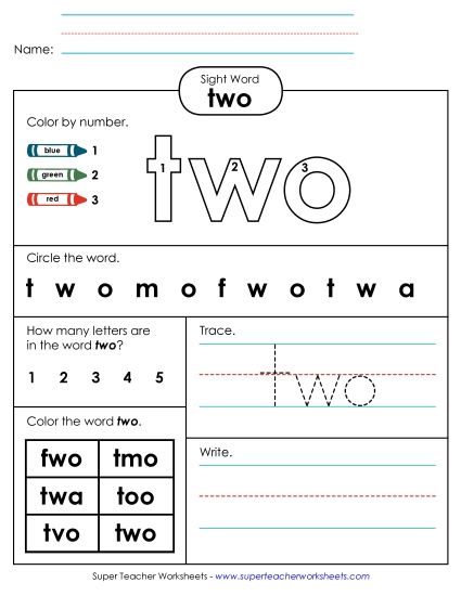 Worksheet 4: Two