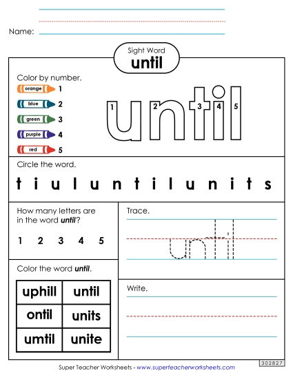 Worksheet 4: Until Worksheet 4: Until
