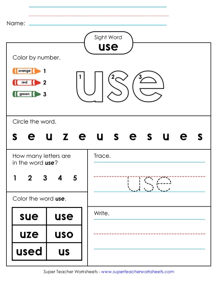 Worksheet 4: Use Worksheet 4: Use