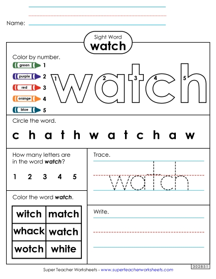 Worksheet 4: Watch Worksheet 4: Watch