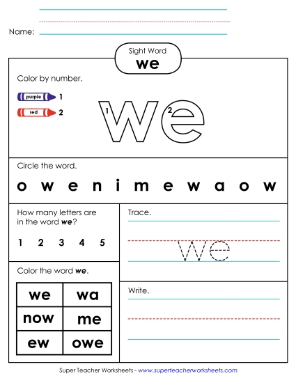Worksheet 4: We Worksheet 4: We