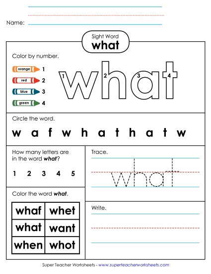 Worksheet 4: What