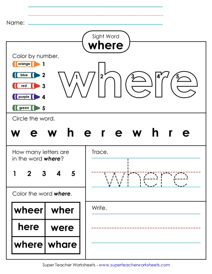 Worksheet 4: Where Worksheet 4: Where