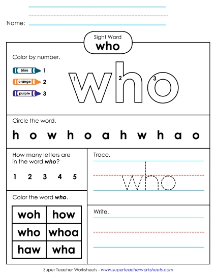 Worksheet 4: Who Worksheet 4: Who