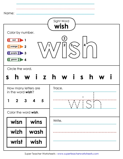 Worksheet 4: Wish Worksheet 4: Wish