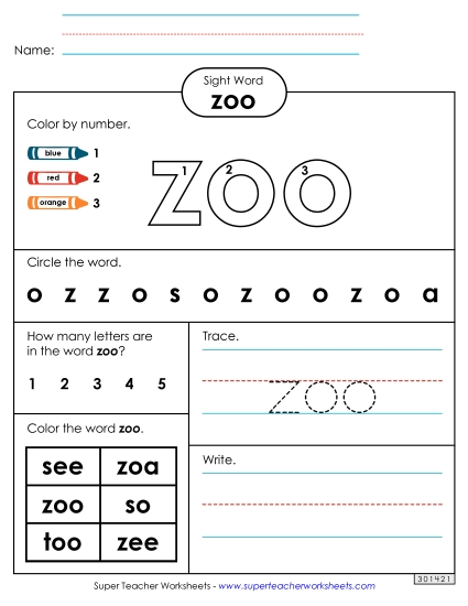 Worksheet 4: Zoo Worksheet 4: Zoo
