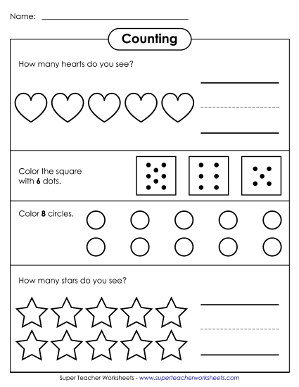 Counting Up to 10 - Write and Color Counting Counting Up to 10 - Write and Color Counting