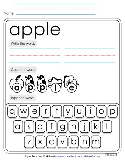 Write, Color, Type: Apple