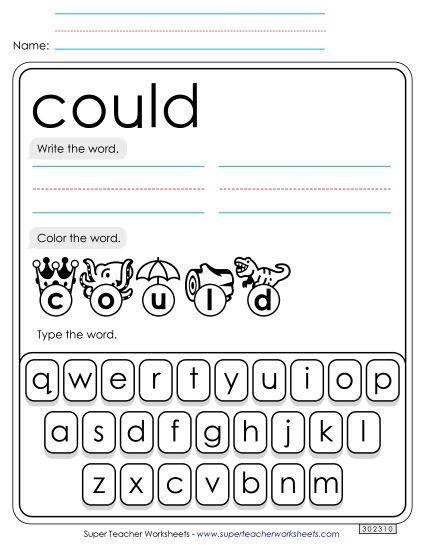 Write, Color, Type: Could Write, Color, Type: Could
