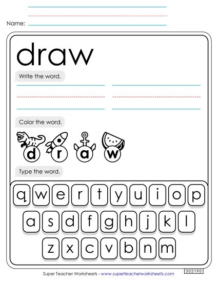 Write, Color, Type: Draw (Printable PDF Worksheet)