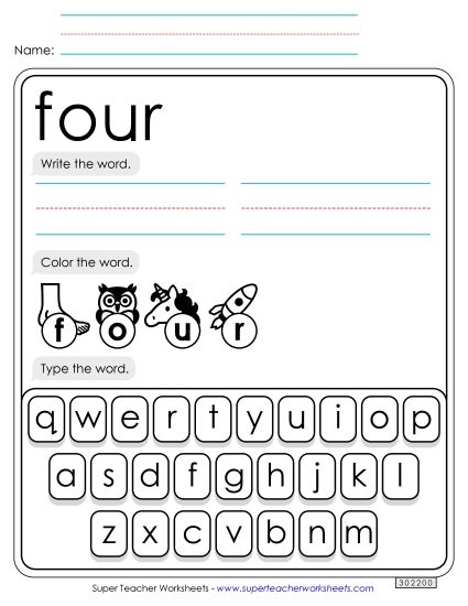 Write, Color, Type: Four Write, Color, Type: Four