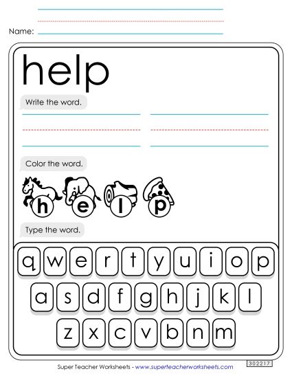 Write, Color, Type: Help Write, Color, Type: Help
