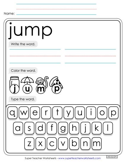 Write, Color, Type: Jump Write, Color, Type: Jump
